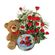 The Best Gift. A basket arrangement of red roses with greens, cute teddy bear and a box of finest cookies.. Barcelona