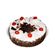 Biscuit cake with cherry. 5 red roses are delivered along with a cake.. Barcelona