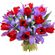Violetta. Bright spring bouquet of tulips and irises.. Barcelona
